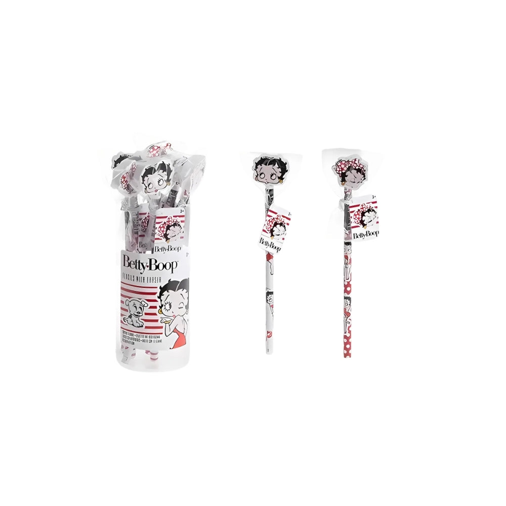 Betty Boop Pencils & Eraser Toppers Set 2pcs Fun & Collectible Stationery
